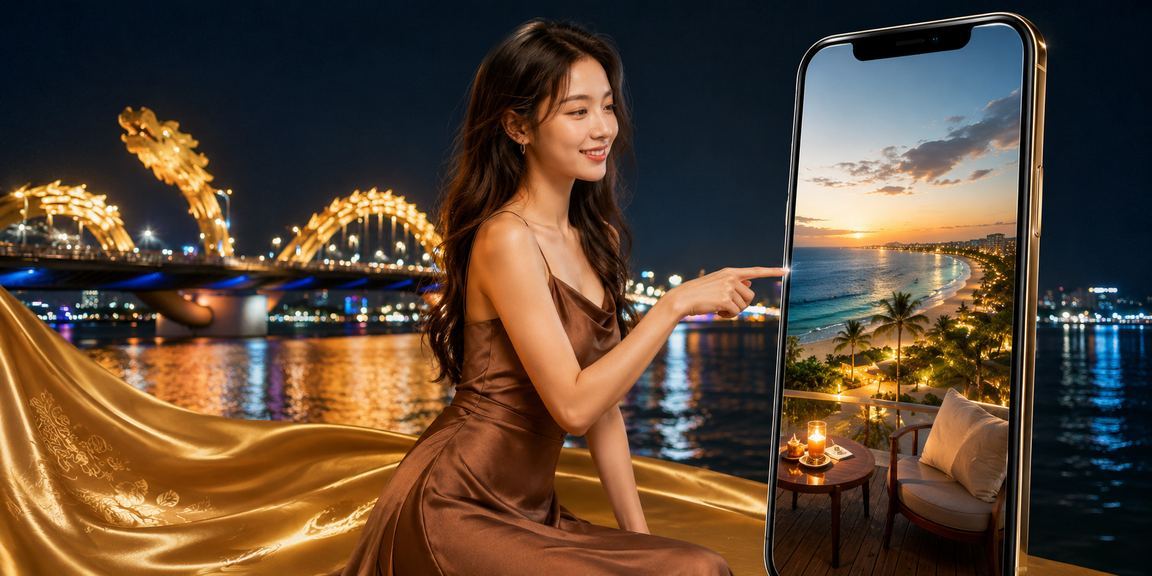 Người chơi tại Đà Nẵng trải nghiệm mobile casino uw99 trong trang phục áo dài truyền thống